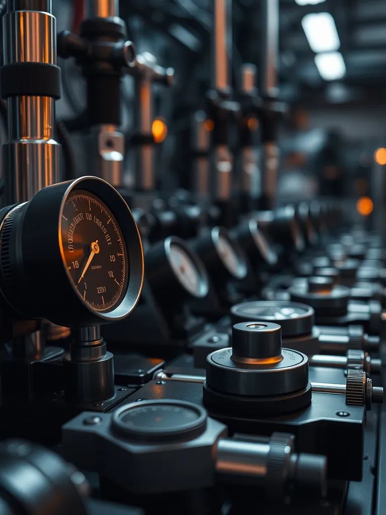 Close-up of a technical laboratory setting with precise meas