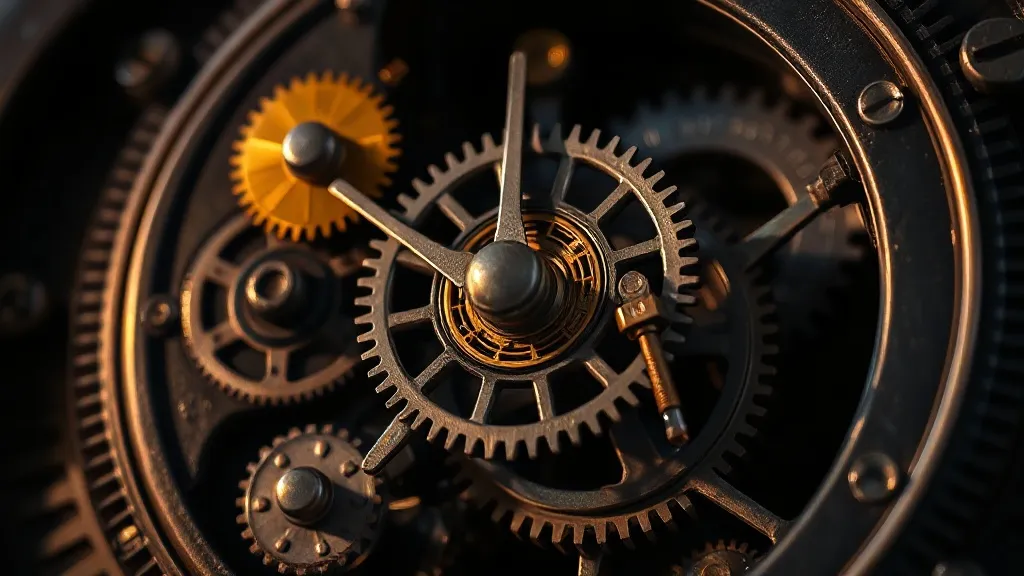Close up of a professional mechanical clockwork mechanism, h